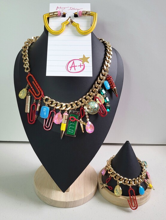 Betsey Johnson Jewelry - Betsey Johnson Back To School Teacher Necklace Bracelet And Earrings Set. NWT